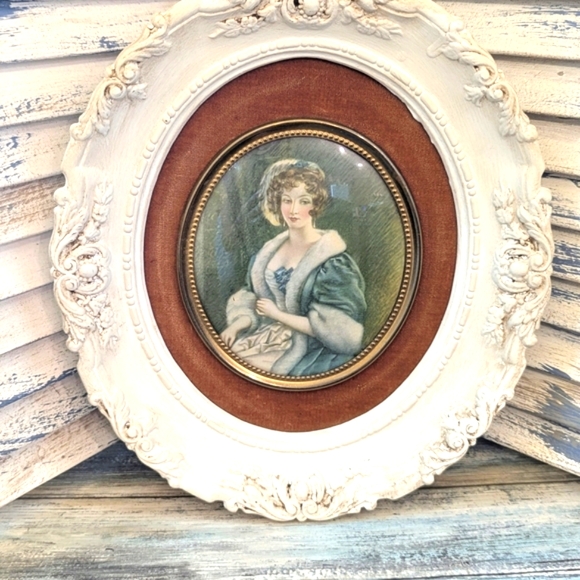 Vintage Other - Vintage Cameo Creation Mary By C.E. Leslie R.A. Oval Ornate Framed Portrait
